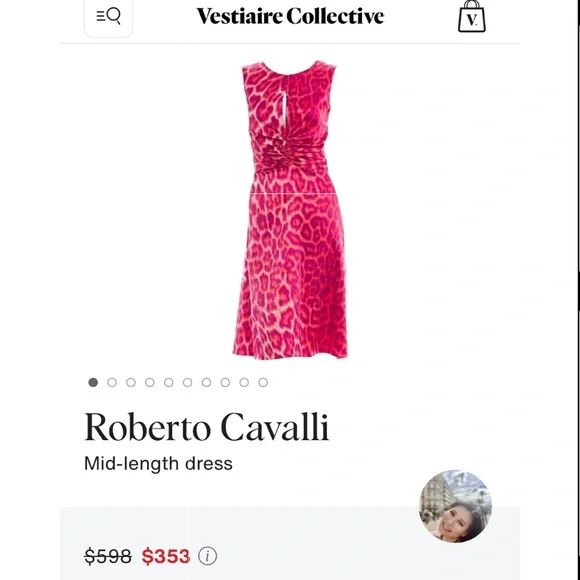 Just Cavalli Satin Animal Print Dress - Picture 6 of 12